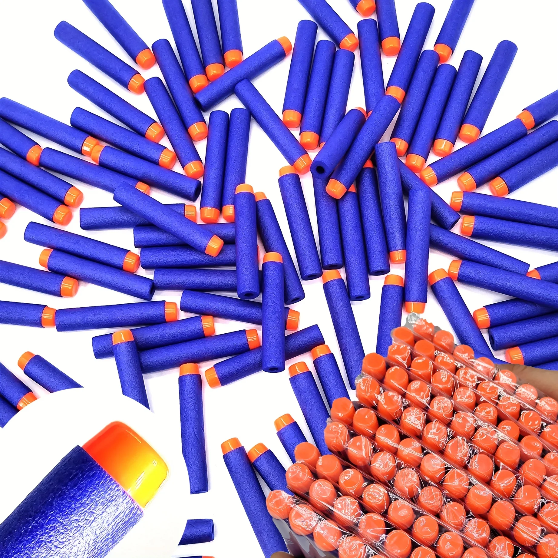 300 pçs espuma azul cabeça redonda embalagem macia dardo bala ao ar livre jogo competitivo adereços de segurança criativo brinquedo do miúdo arma acessórios