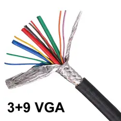 Kabel inżynieryjny 1M VGA 3 + 9 VGA przedłużacz przewód HD VGA drut ekranowany 28 AWG wbudowana linia wideo do telewizora komputerowego