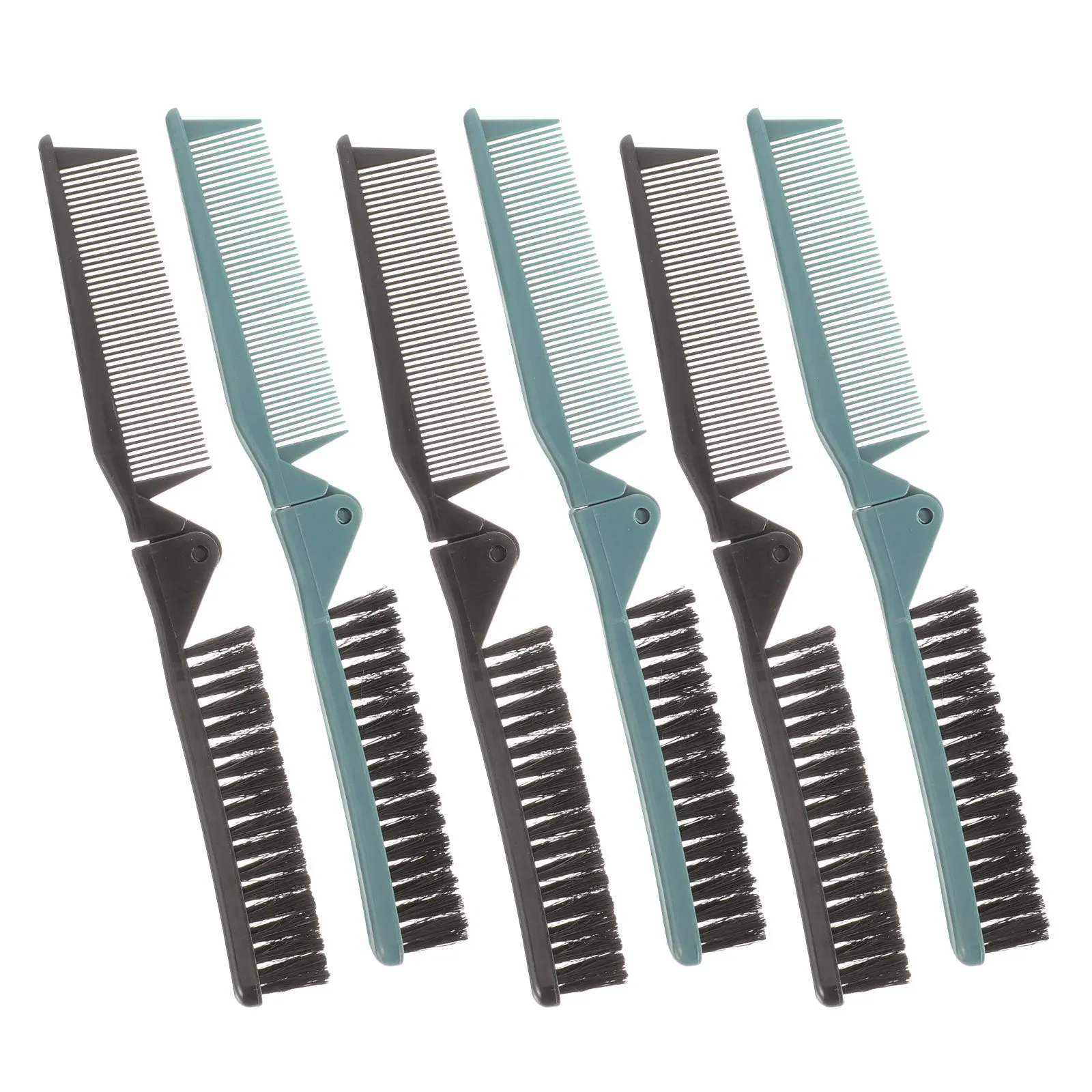 

Набор из 6 двусторонних складных расчесок с гладкими зубьями для распутывания волос, портативная щетка для волос для путешествий, дома, офиса, для мужчин и женщин всех возрастов