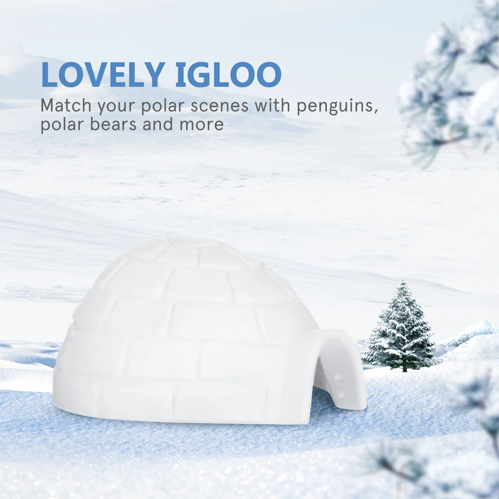 6 Pcs Animal Igloo Model Toddler Kids Bath Toys Miniature Plastic Figurines Creative Ornament