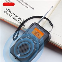 Handheld Mini Radio AM FM Dual Band Stereo Portable Pocket Radio Receiver with LED Display Speaker Alarm Clock Pocket Radio