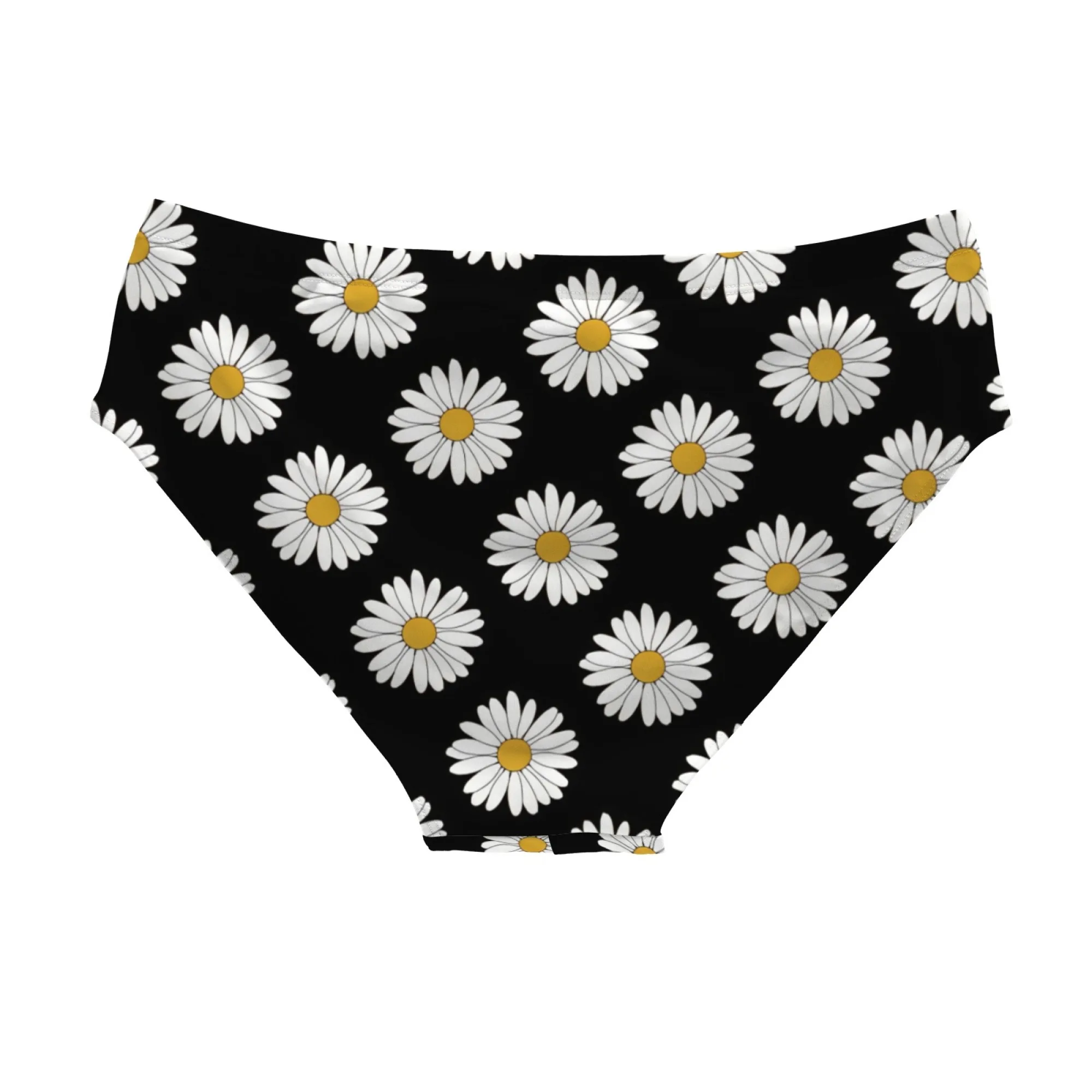 Men's swimming trunks with daisy pattern print, lightweight, comfortable and breathable sexy bikini men's briefs beach shorts