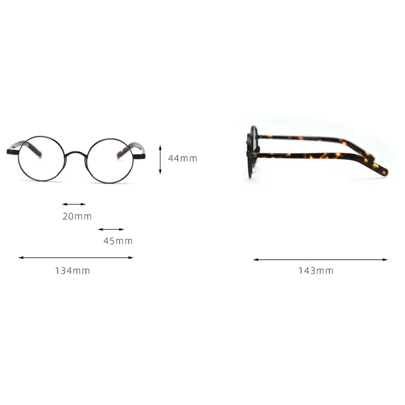 Mimiyou Alloy Retro Round Glasses Frame Women Blue Light Optical Eyewear Men Eyeglasses Frame Clear UV400 Computer Glasses