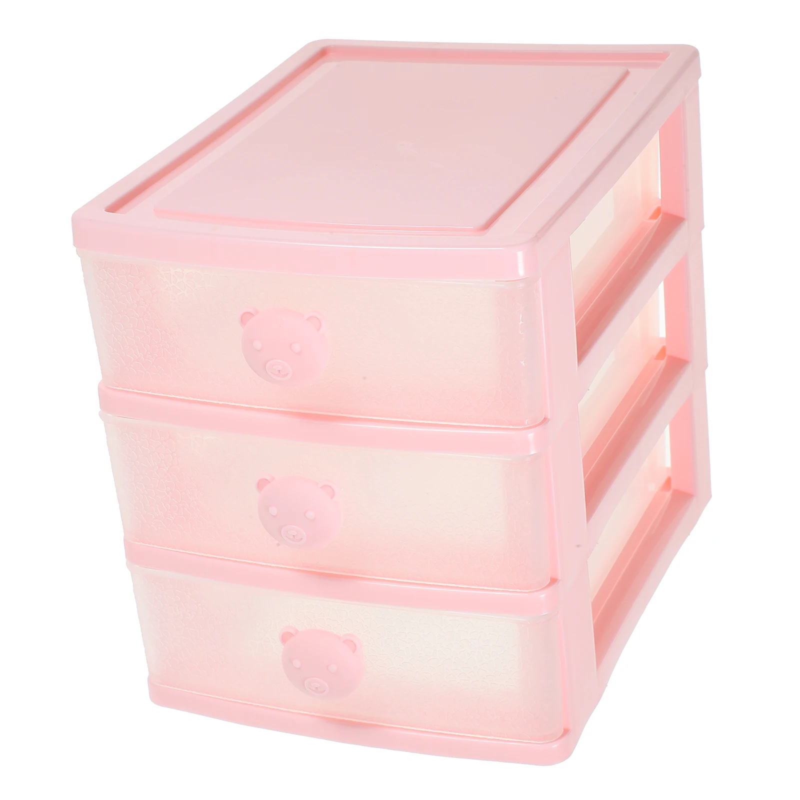 

Small Drawer Storage Box 4 Layers Transparent Plastic Desk ganizer White Mini Stationery Holder Cartoon Pencil Case Practical