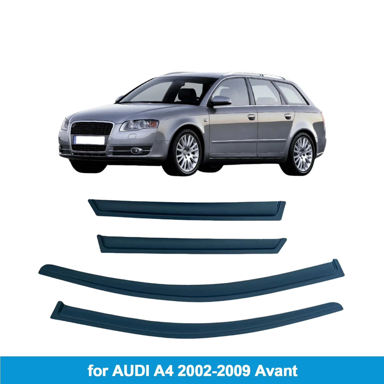 

for AUDI A4 B6 B7 2002-2009 Avant Car Side Window Visor Weathershield Door Visor Wind Rain Guard Accessories Outside-Mount