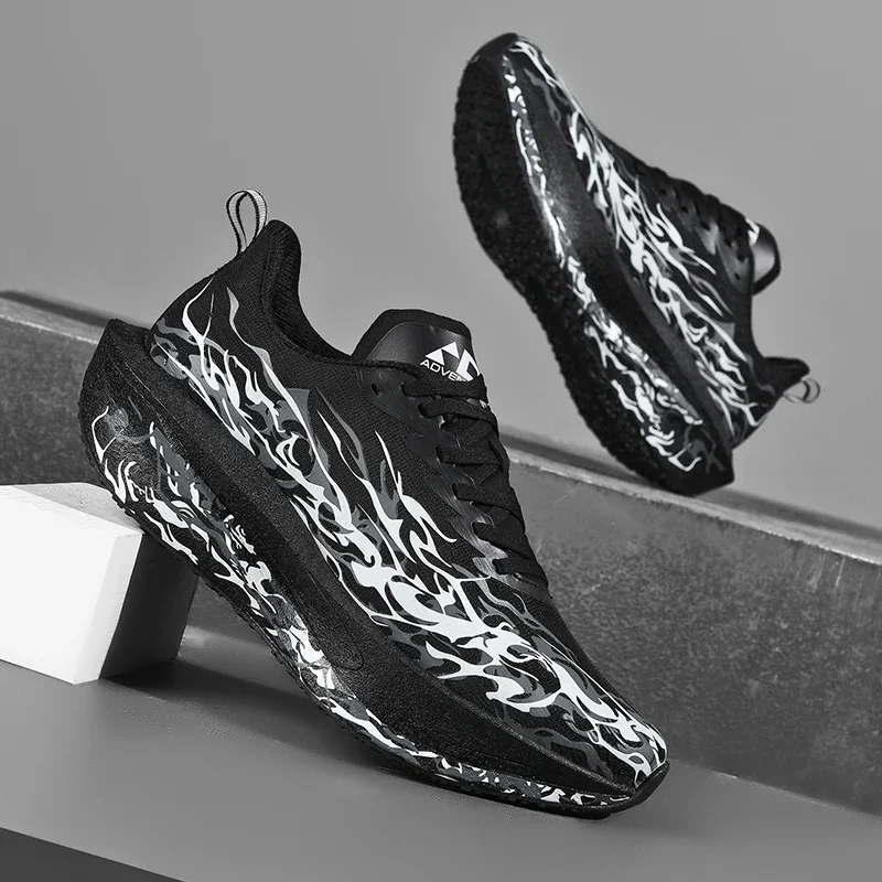 

New Men Sports Running Shoes Casual Marathon Carbon Plate Breathable Lightweight Women's Fluorescence Athletic Nonskid Sneakers