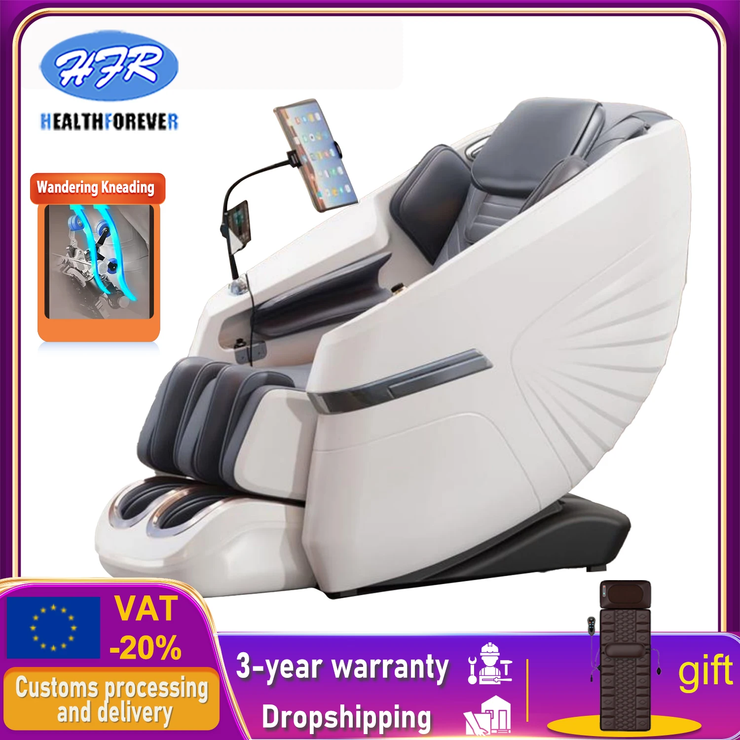 

2025 massage chair full body zero gravity 4D SL-Track shiatsu massage with Heating Airbags Foot Roller Bluetooth Speaker chiar