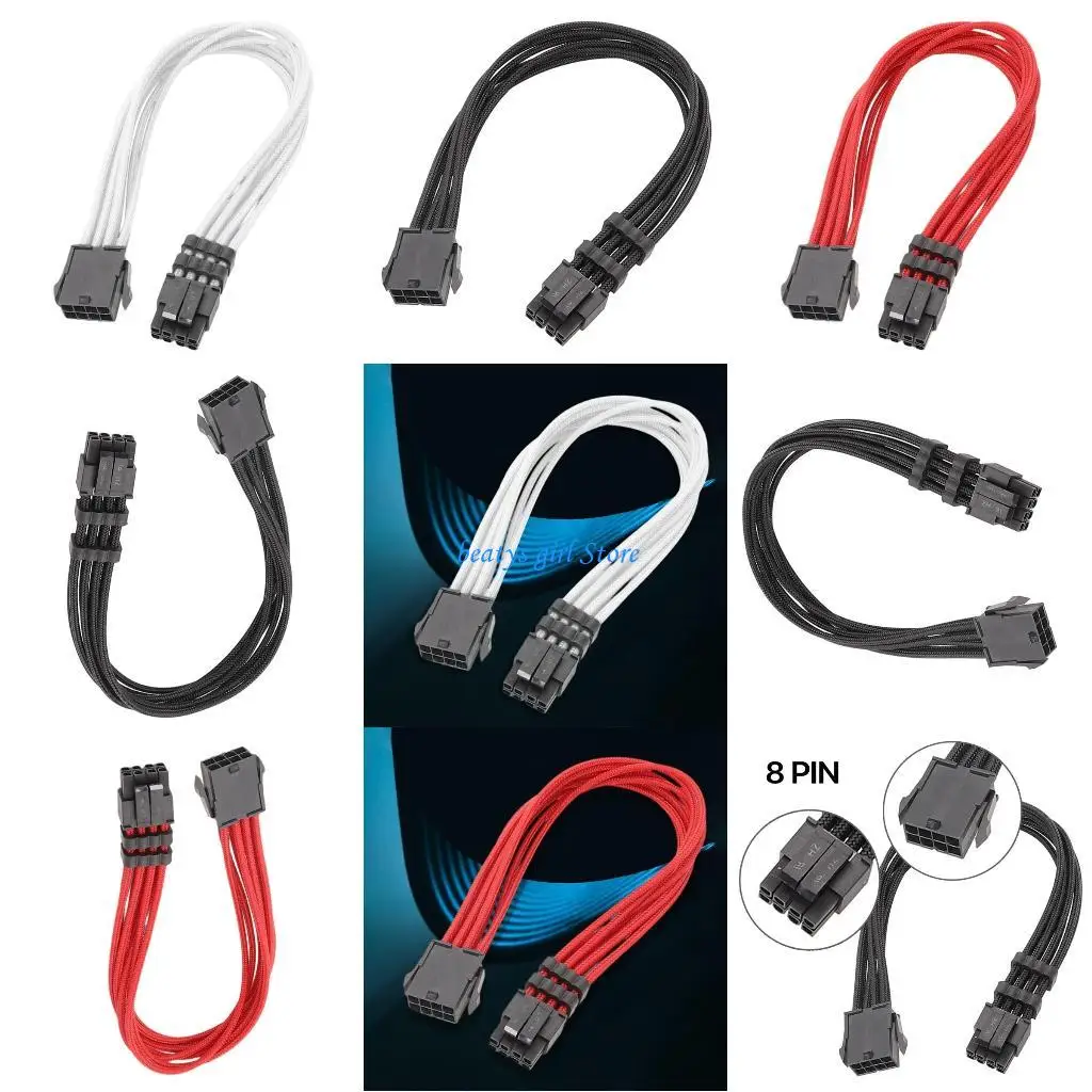 

C7AB CPU 8Pin Power Module Cable Graphics Card Modular Cable 8Pin Female to 8 Pin (4+4) Male Braided Cable 30CM