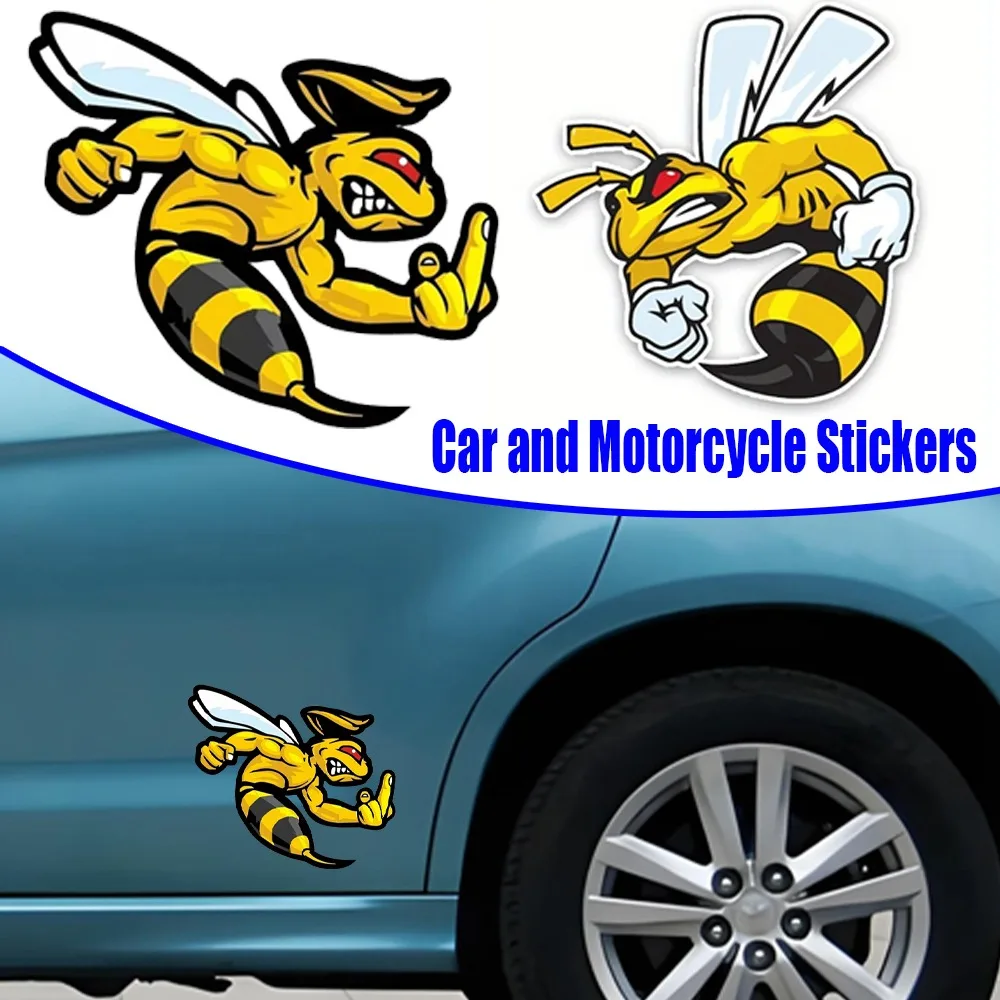 

Fun Self Adhesive Flower Angry Bumblebee Bumblebee Sticker Can Be Pasted on The Bumper Rear Window Decals Waterproof Decoration