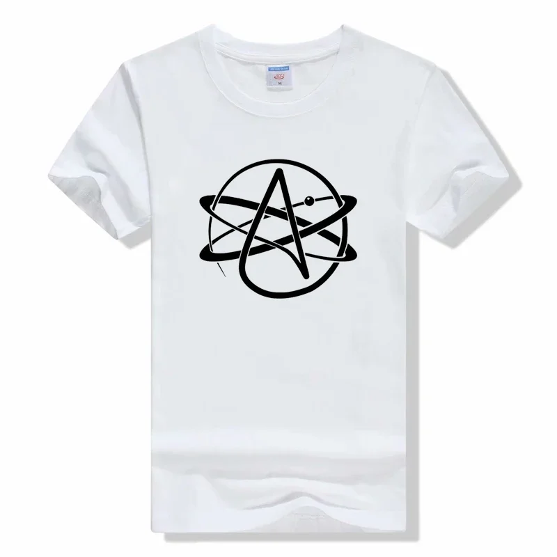 Funny Tshirt Atheist Symbol Men T Shirt Religion Graphic Tshirts casual Cotton Short Sleeve Tshirt