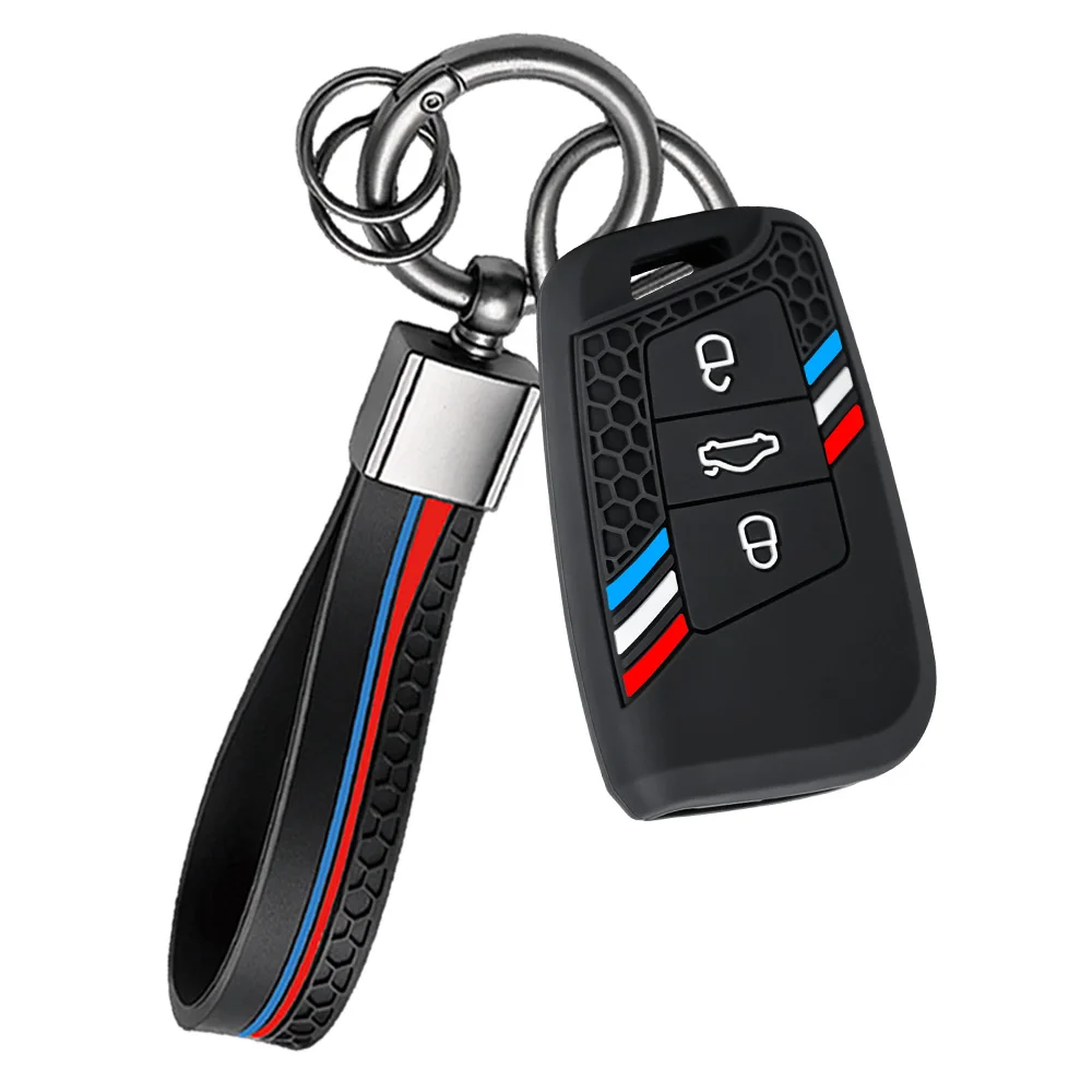 Key Case Cover With Chain For Volkswagen Passat B8 Magotan Tiguan MK2 Arteon Atlas For Skoda Kodiaq Superb A7 Wear Resistant