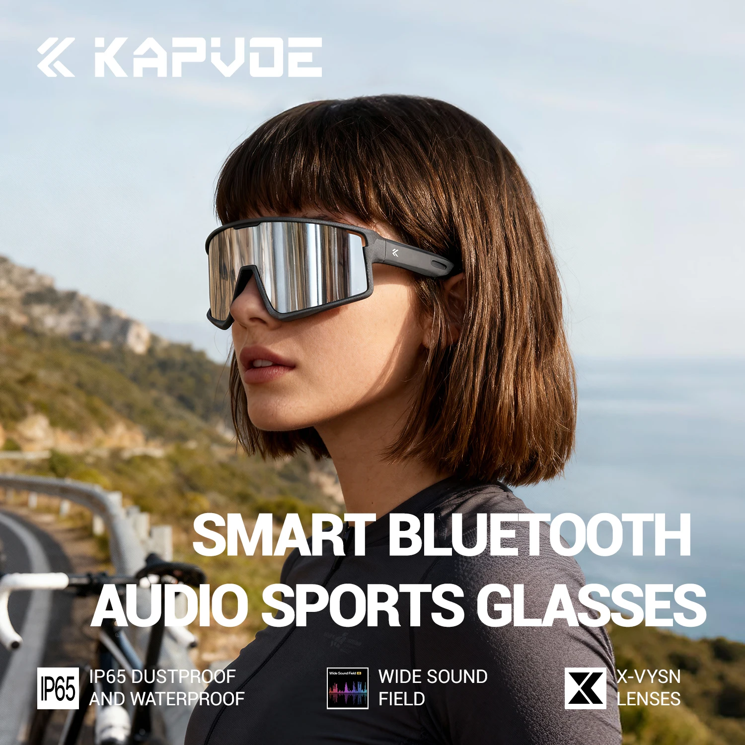 

Умные солнцезащитные очки KAPOVE с беспроводной Bluetooth-аудиосистемой и навигацией, повседневные, с защитой от УФ400, для мужчин и женщин, для активного отдыха и спорта