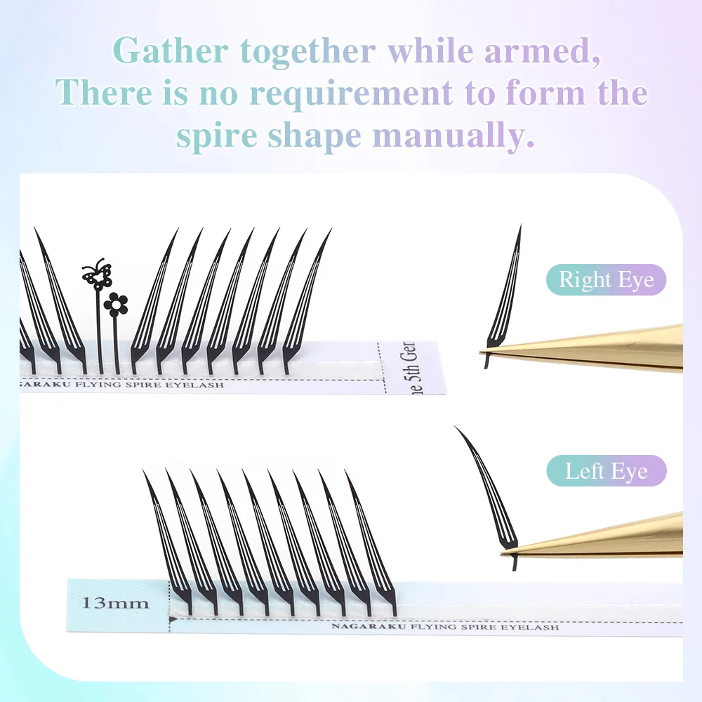 NAGARAKU Flying Spire Anime Effect Eyelashes Soft Plume Fluttering Extension for Comic Fox Style