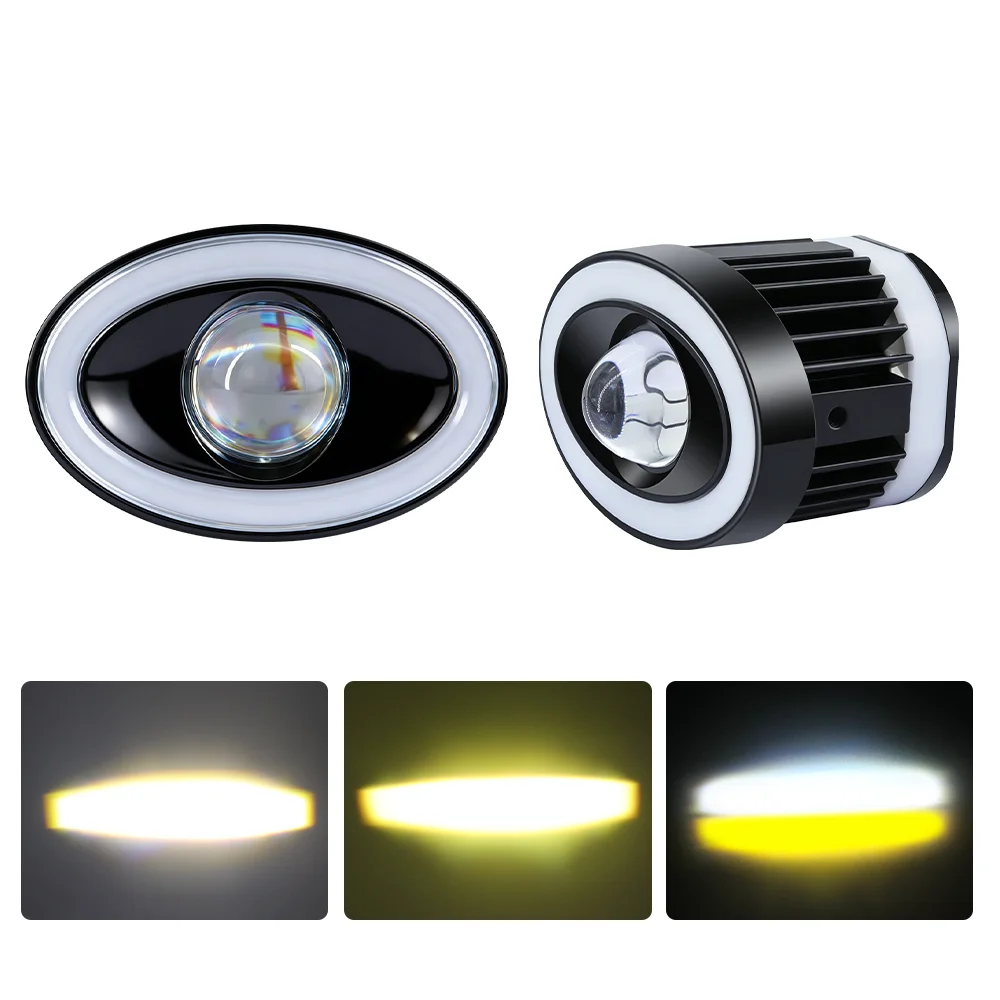 Motorcycle spotlight flashing 6000LM auxiliary fog lights 60W car driving lights suitable for Jeep off-road vehicles SUV