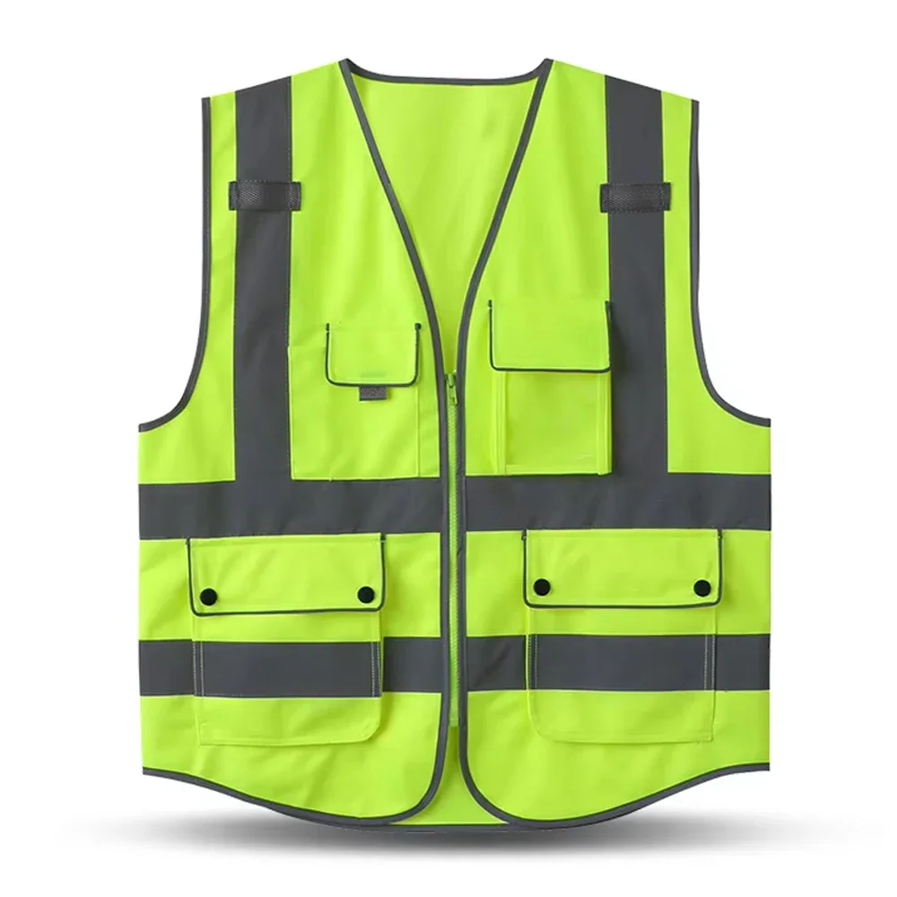 Gilets de sécurité industrielle avec plusieurs poches, vêtements de sécurité au travail, logo personnalisé, haute visibilité, moulage, glaçure