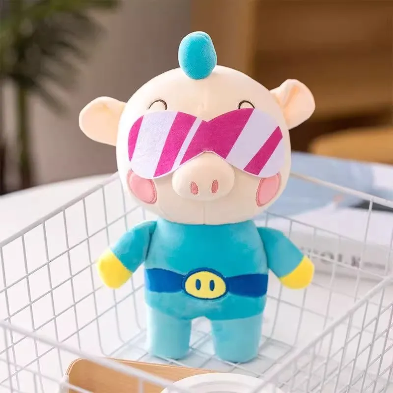 GGBond Pigu Xia Piggy Warrior Super fuerte máquina de garra de dibujos animados muñeca de peluche niños regalo de cumpleaños para amigos