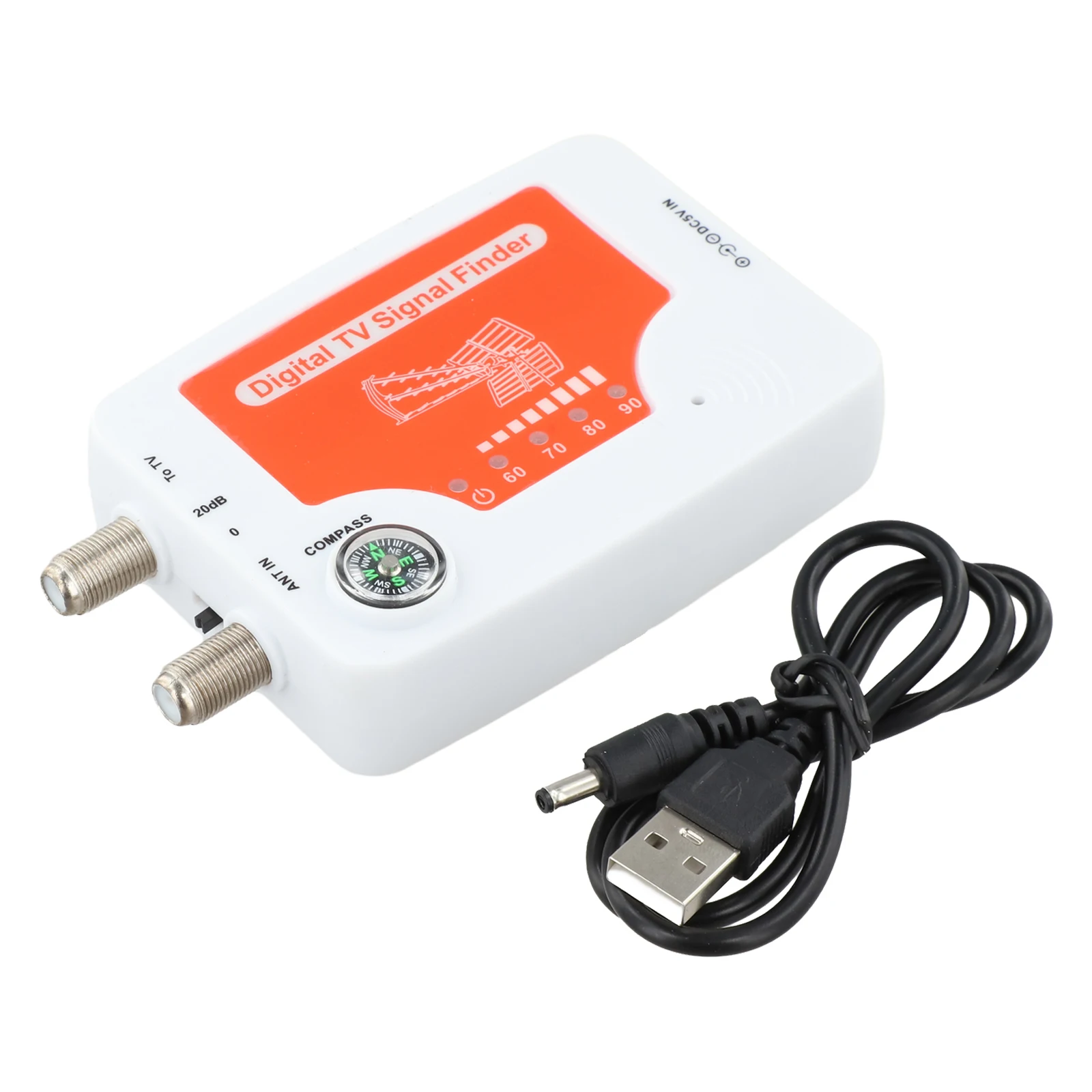 TF-02 Digital TV Signal Strength Meter 40-862MHz DVB-T Detector With For Compass LED Display For For Satellite Alignment Tool