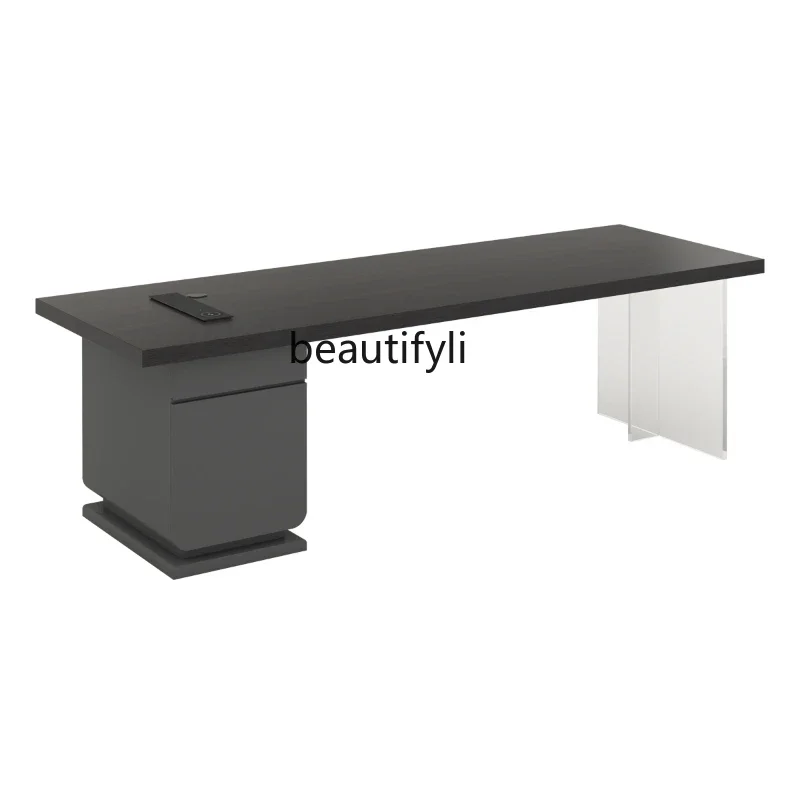 

Household dining table integrated desk light luxury modern corner L-shaped desk bookshelf integrated