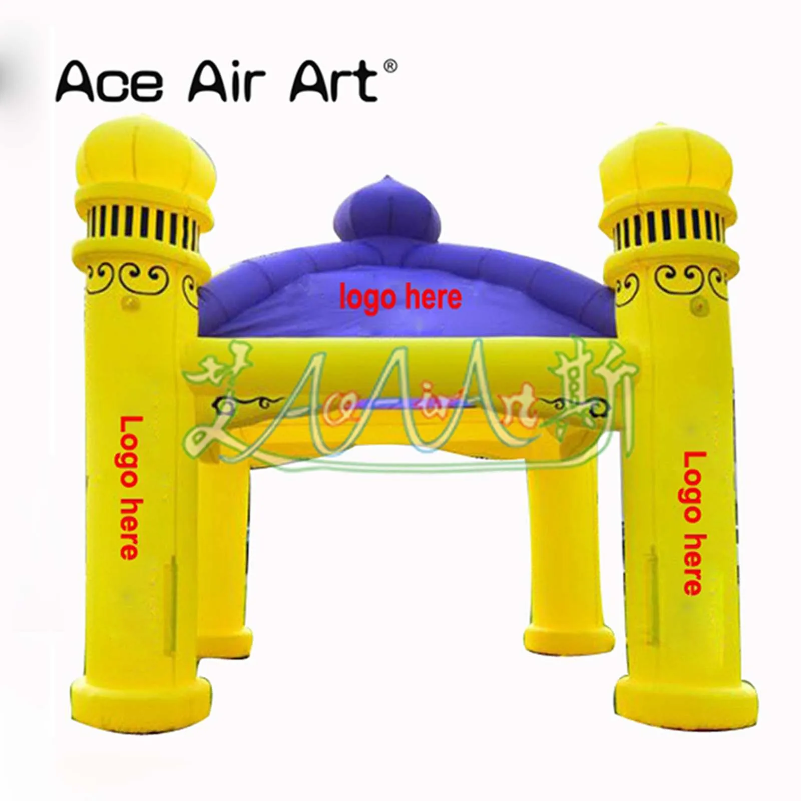 Customized Luxurious Shape Inflatable Castle Style Tent Party Event Square Booth with 4 Legs