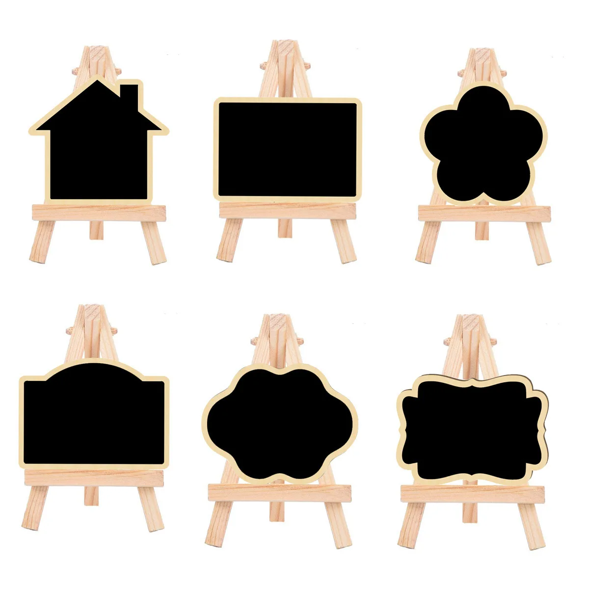 Wooden Mini Blackboard Ornaments Small Size Chalkboards Signs with Tripod Stand Wedding Birthday Party Decor Message Board