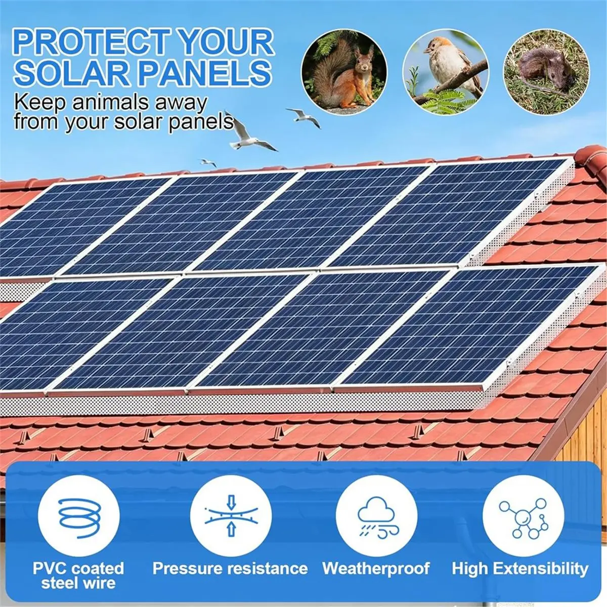 HGHO 7 Running Metre Aluminium Eaves Grille, Aluminium, Bird Protection Grille, Ventilation Grille, Insect Protection Grille