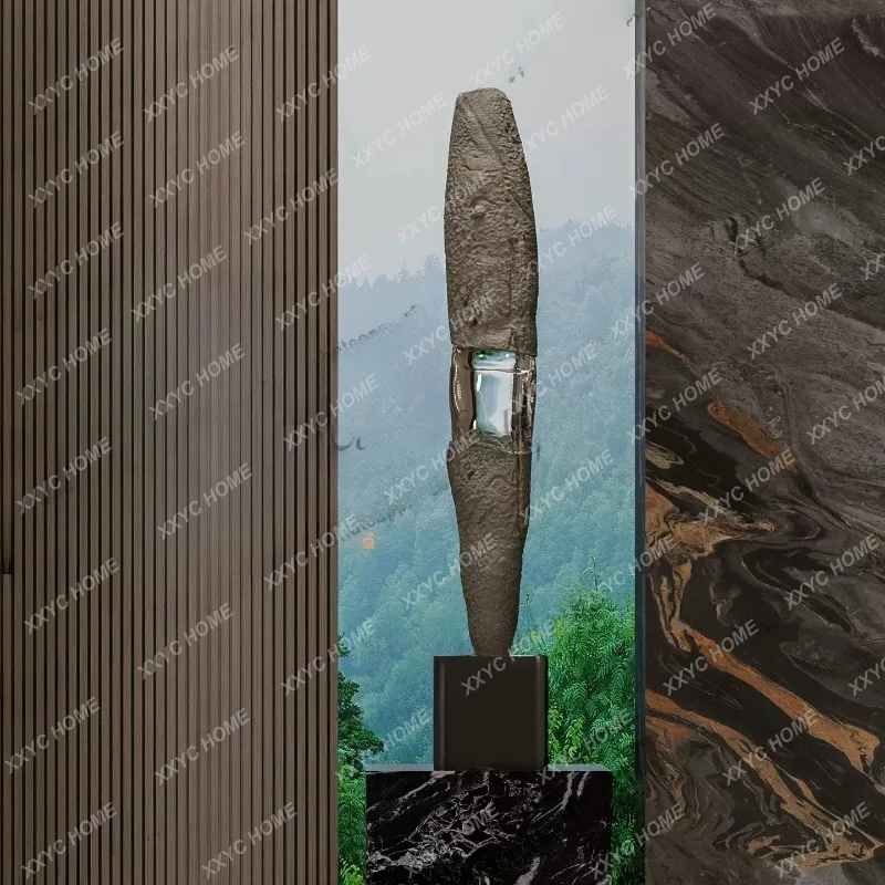 XX Light Luxury Rock Texture Sculpture Ornament High-end Decor For Hotel Sales Office Living Room Entrance Cabinet