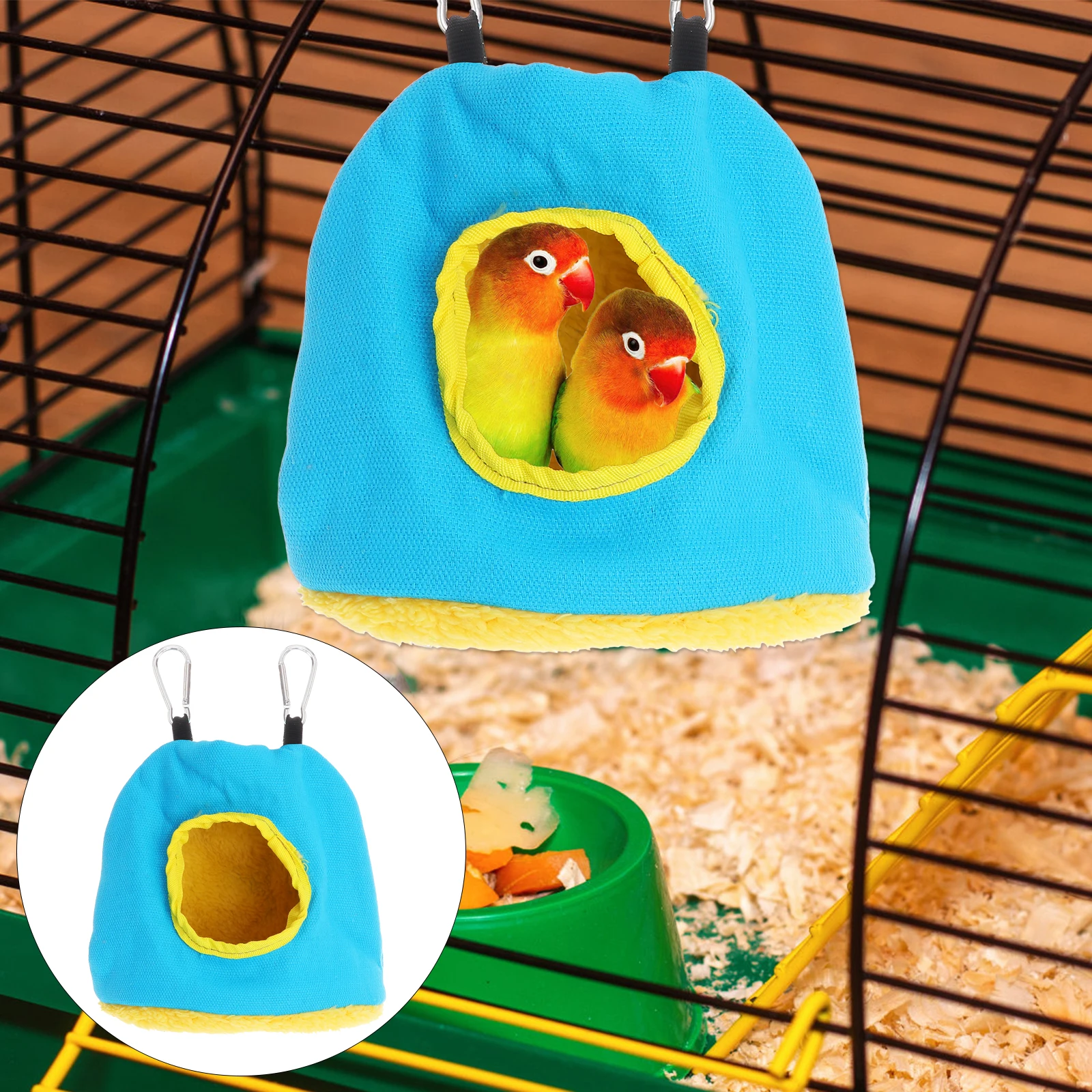 

Round Warm Hanging Bird Nest Parrot Bed Tent Indoor Outdoor Premium Rest Hammock for Parrot Random Color Size M