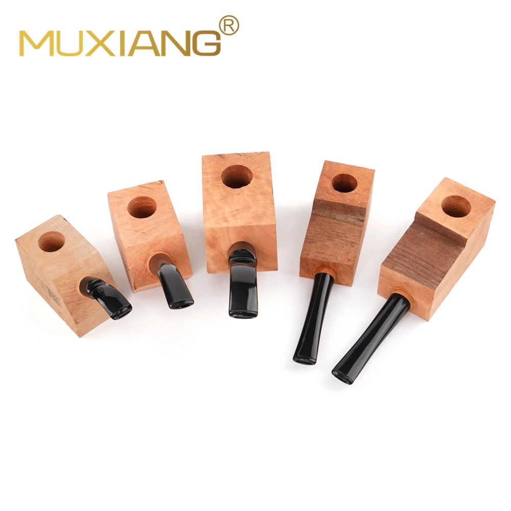 Handmade DIY wood crafts ,  tobacco pipe with bowl ,  briar wood block smoking pipe ,  3/9mm filter pipe ，Model Block Kit