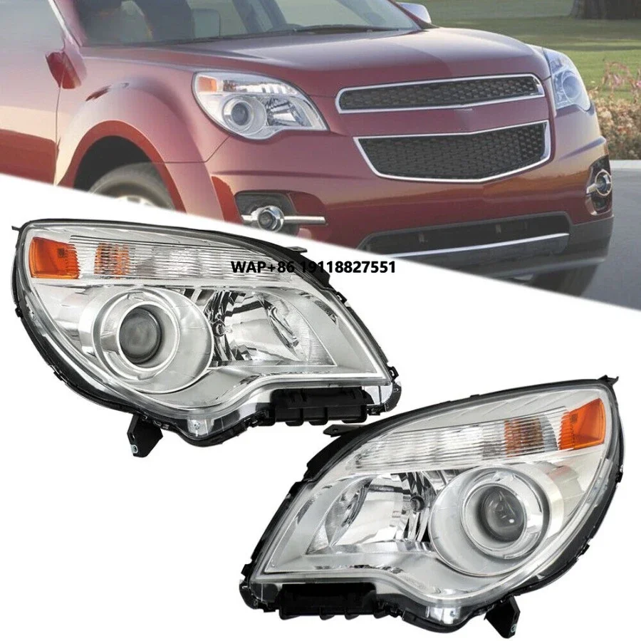 

Headlights Assembly for 2011-2015 Chevy Equinox Left+right Side Chrome Halogen