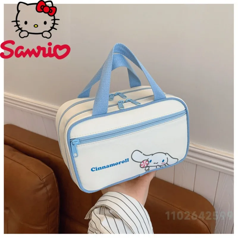 Sanrio New Women's Makeup Bag Fashionable High Quality Layered Storage Bag Cartoon Versatile Multi Functional Travel Wash Bag