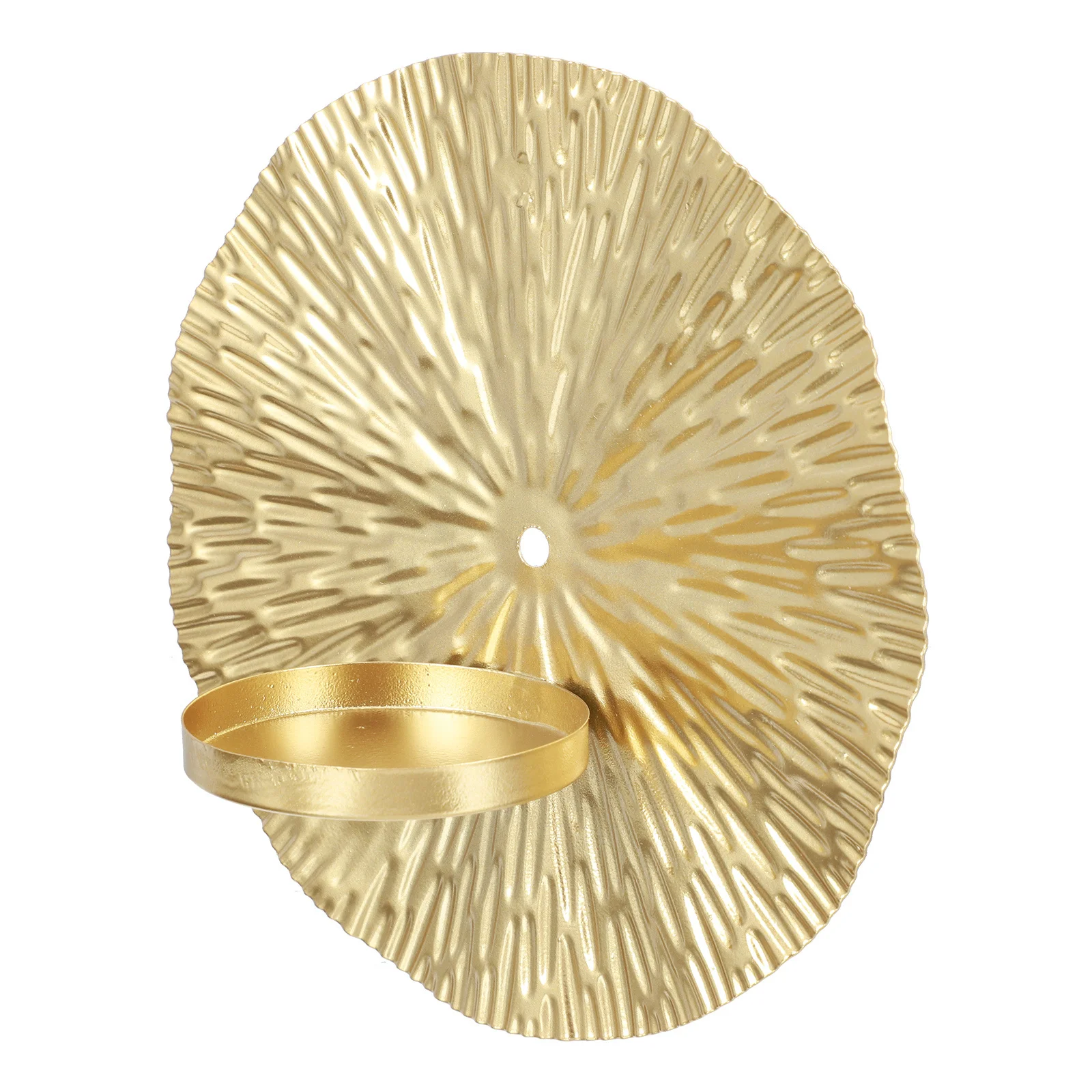 

Golden Round Plate Hanging Decorative Candleholder Retro Elegant Wall Mounted Stand Home Office Wall Art Rack