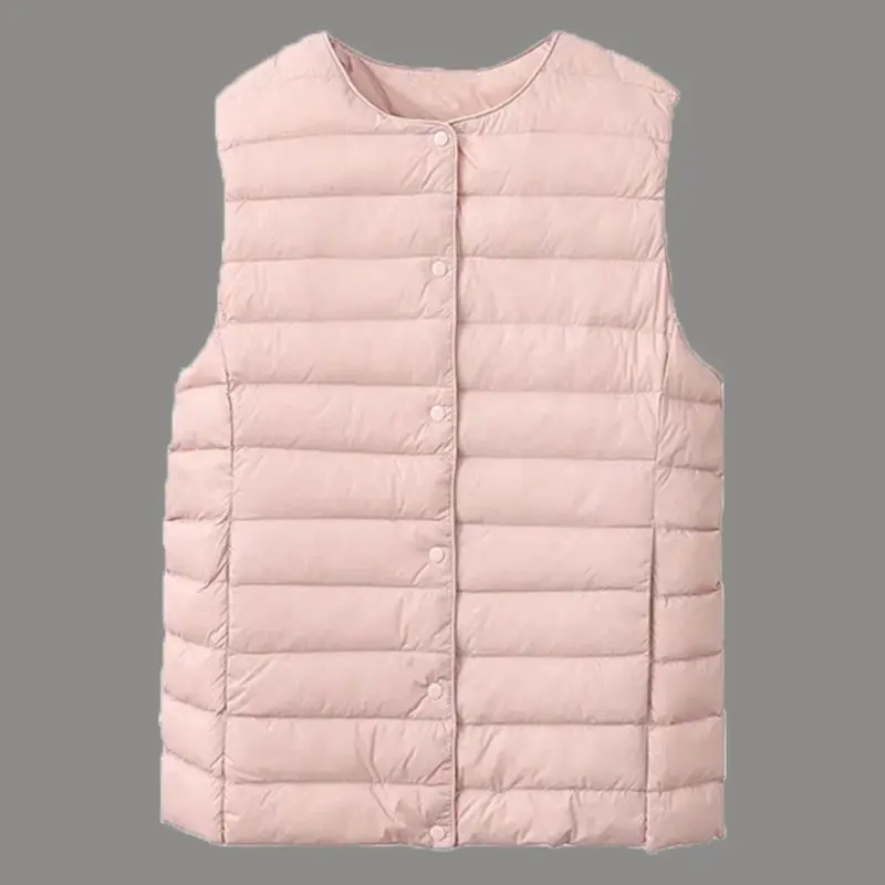 90% Ultra Light White Duck Down Women Vest Thin Coat Women Duck Down Sleeveless Jacket V Collar Or O Collar Coat