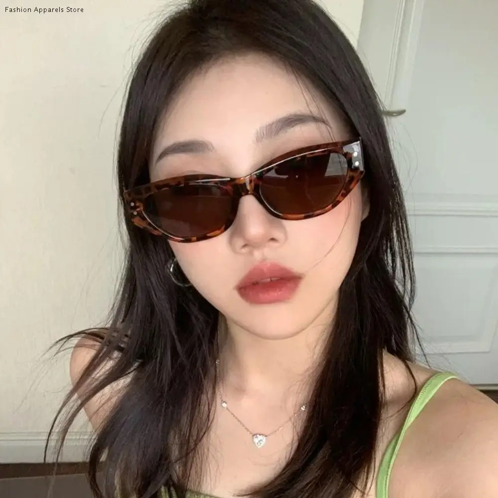 

Luxury Jelly Color Rhombus Sunglasses Rice Nail Small Frame UV Resistant Cycling Glass Eyewear UV400 Cat Eye Sunglasses Men