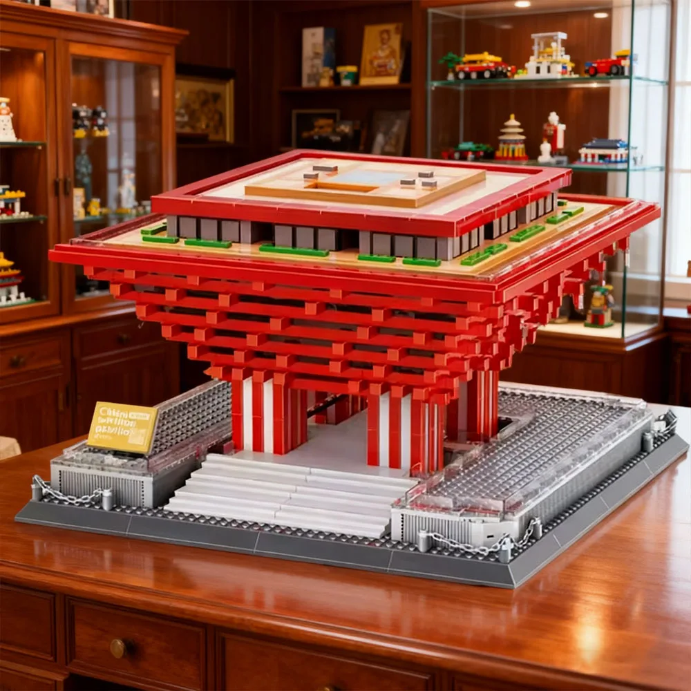 

MOC 3049 шт., Шанхайский мир, павильон, сборка, строительные блоки, детские развивающие игрушки для высокого сложности