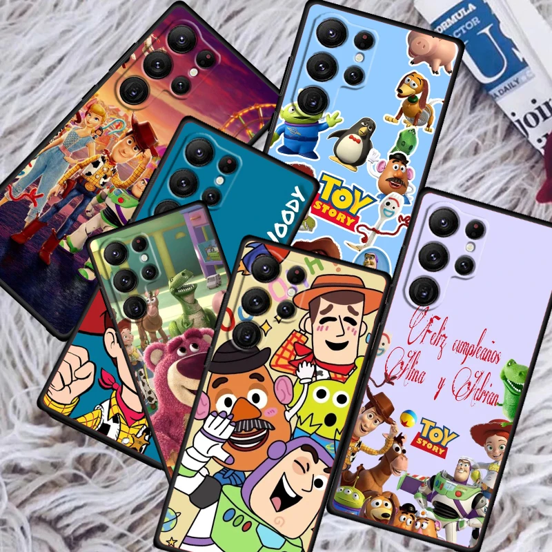 Disney Toy Story-Funda de teléfono negra para Samsung Galaxy, carcasa bonita para Samsung Galaxy S24, S23, S22, S21, S20 FE, S10, S10E Plus, Ultra Pro Lite, 5G