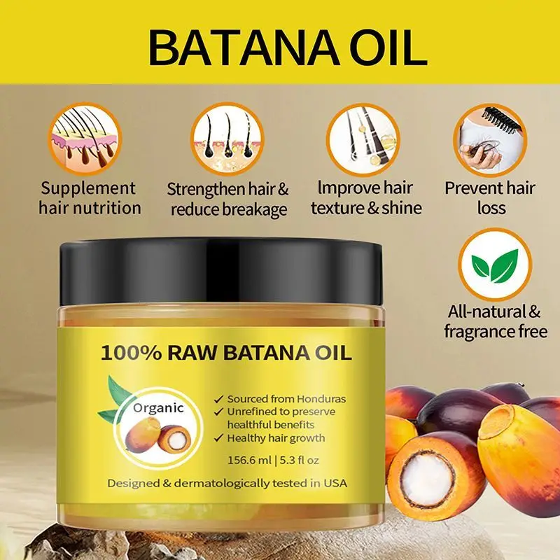 Batana Oil For Scalp And Hair Care, Palm Oil Enriched, Plant Extracts, Scalp And Hair Care Product