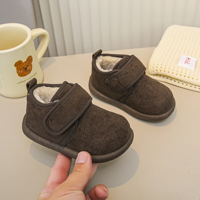 الخريف الشتاء الأطفال حذاء كاجوال طفل الفتيات الفتيان الثلوج الأحذية في الهواء الطلق عدم الانزلاق لينة وحيد أفخم طفل أطفال الأحذية المبطنة بالقطن