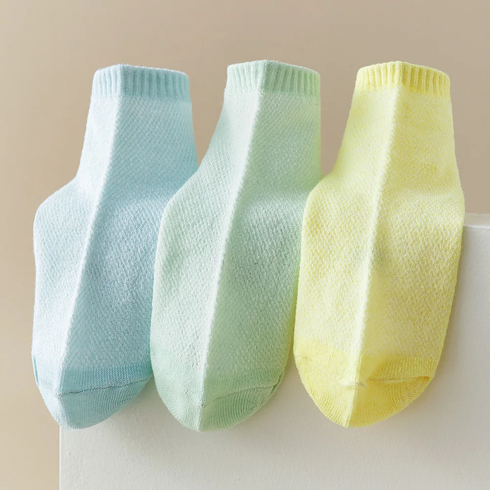 5 pairs of children's socks, girls' net eye tube socks, spring and summer thin tube socks, boys' and students' white socks