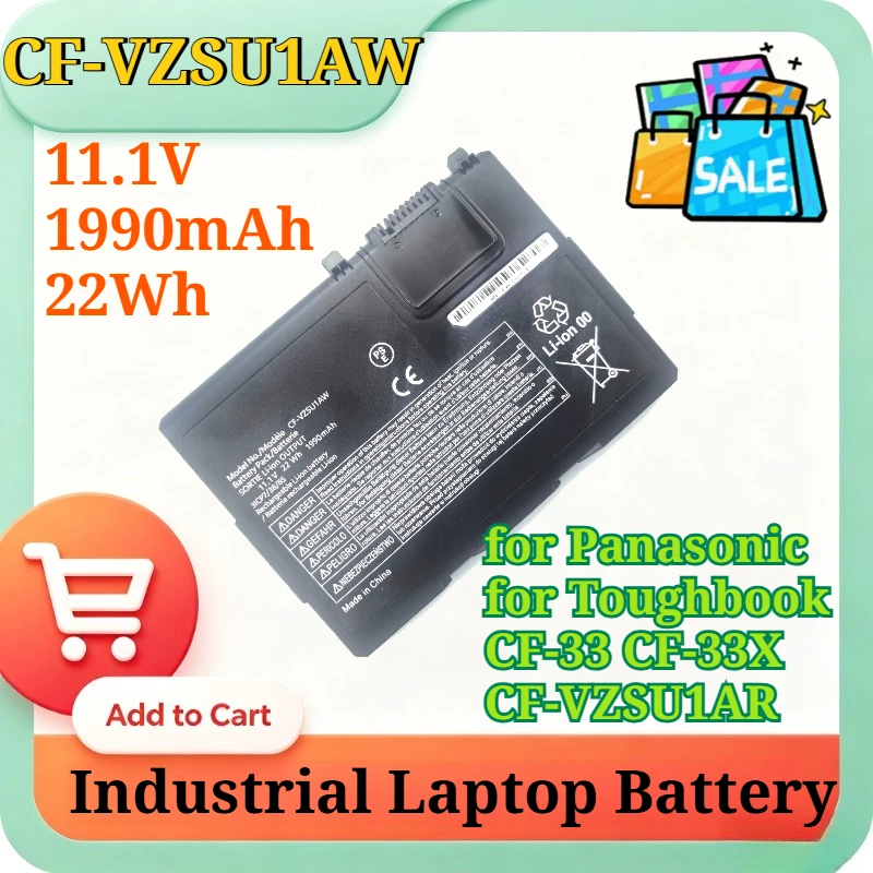 New CF-VZSU1AW 11.1V 1990mAh 22Wh Li-ion Replacement Battery for Panasonic Toughbook CF-33 CF-33X CF-VZSU1AR Industrial Laptop