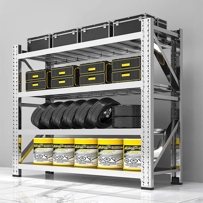 304 stainless steel heavy-duty warehouse storage shelves cold storage kitchen basement garage multi-layer medium storage shelves