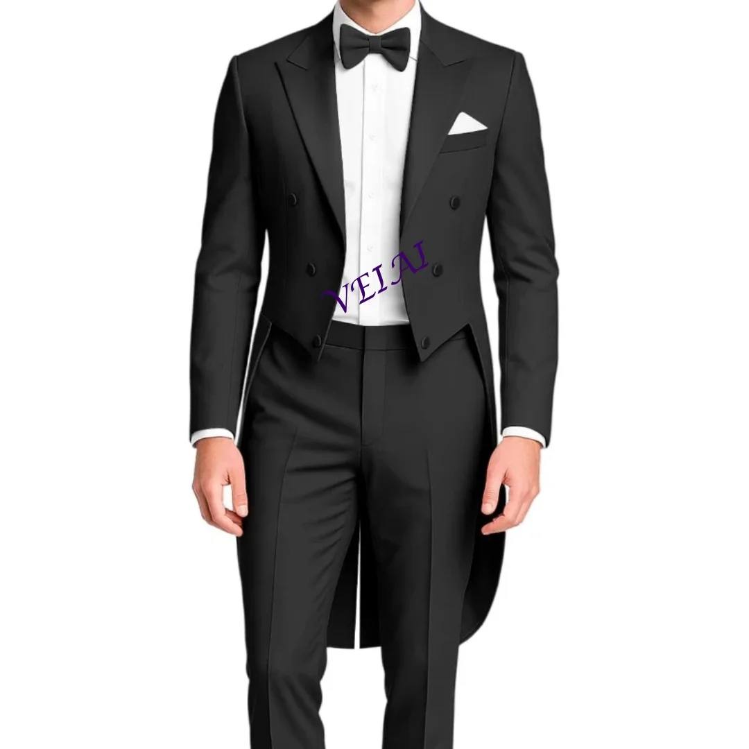 

Мужской фрак на заказ, мужской костюм-двойка приталенного кроя с одним рядом пуговиц, фрак-свободный крой для выпускных вечеров, концертов, свадеб