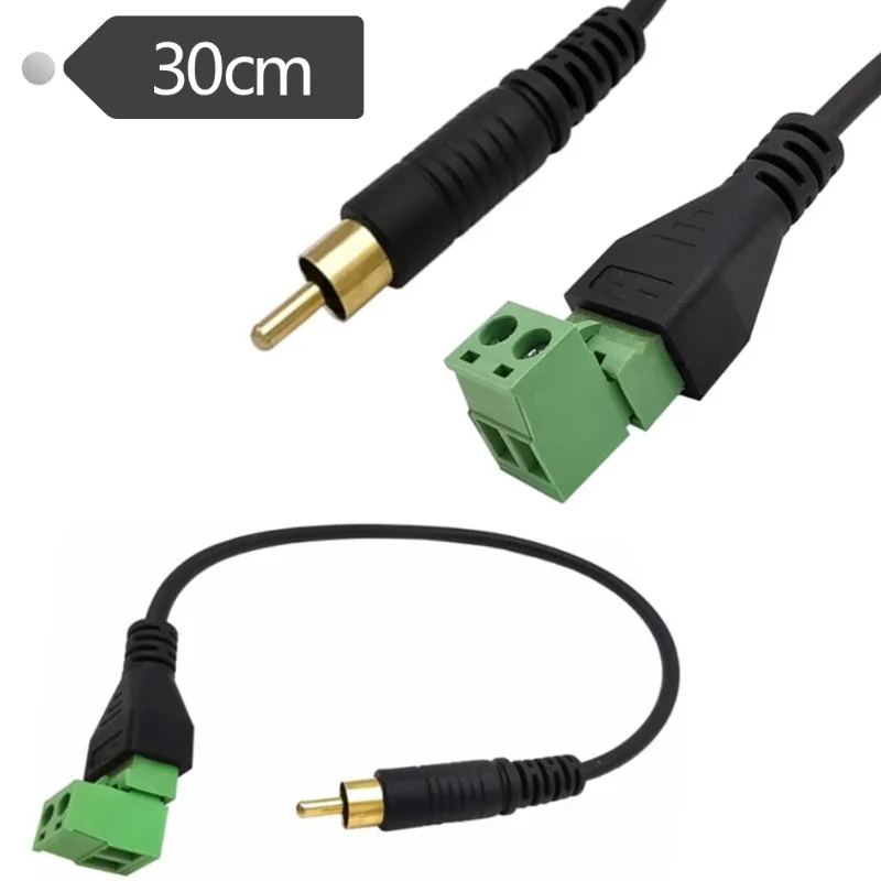 

Lotus Male Audio Wiring AV Plug Gold-plated Solder-free Audio RCA Male Solder-free Green Terminal Adapter Cable