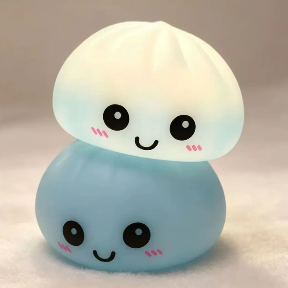 Leuchtender Bubble-Spitting-Steamed-Bun-Stressball: Realistisches Lebensmittel-Design, Ästhetisches Büro-Schreibtisch-Deko-Spielzeug zur Stresslinderung – Detail 7