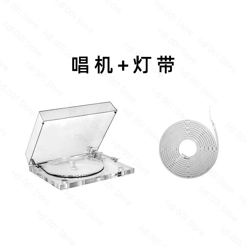 New Model Adjustable Tonearm with BT/RCA/Optic Access Clear Acrylic Body on Moving Magnetic Cartridge Record Player