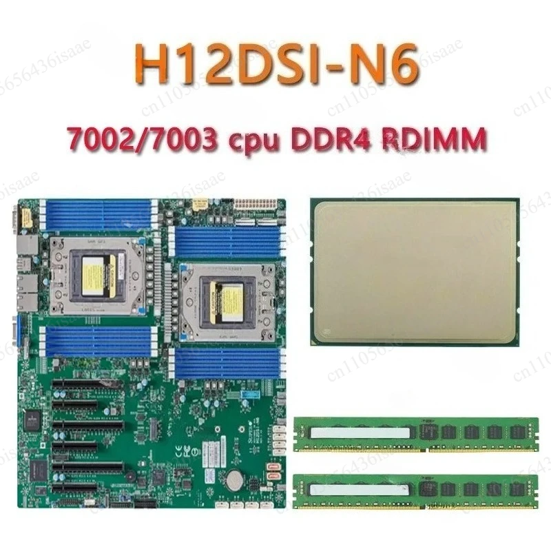 H12DSi-N6 Dual Socket SP3 Server Board, 64GB DDR4 3200MHz, AMD EPYC 7003 Series Compatible