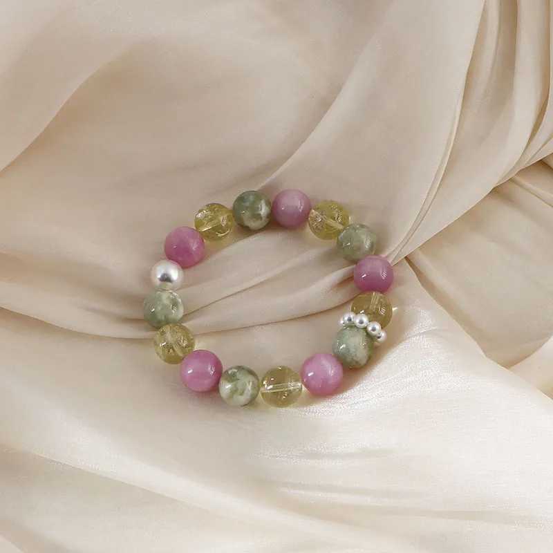 

Minar Stylish 10mm Candy Color Crystal Natural Stone Simulated Pearl Circle Elastic Strand Bracelets for Women Birthday Gifts