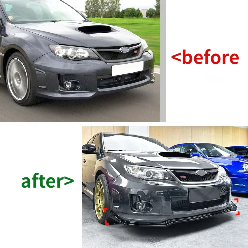 For Subaru Impreza WRX STI 2011 2012 2013 2014 3Pcs Car Front Bumper Lip Splitter Diffuser Spoiler Bumper Body Kits