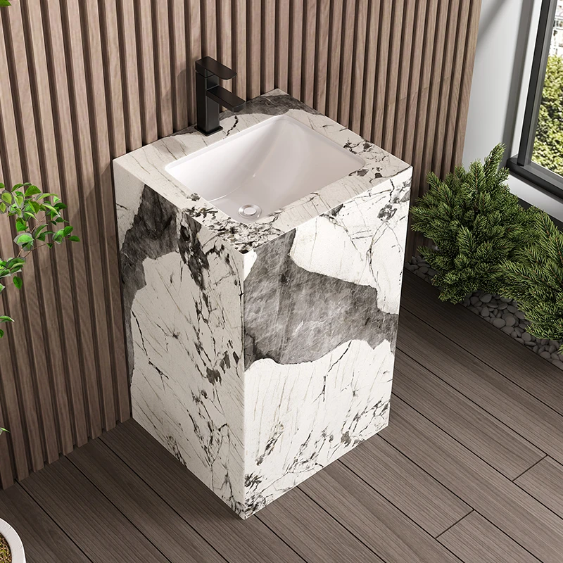 في الهواء الطلق حوض عمود لائحة تمديد كونترتوب حجر فندق بار KTV حوض غسيل مغسلة #2