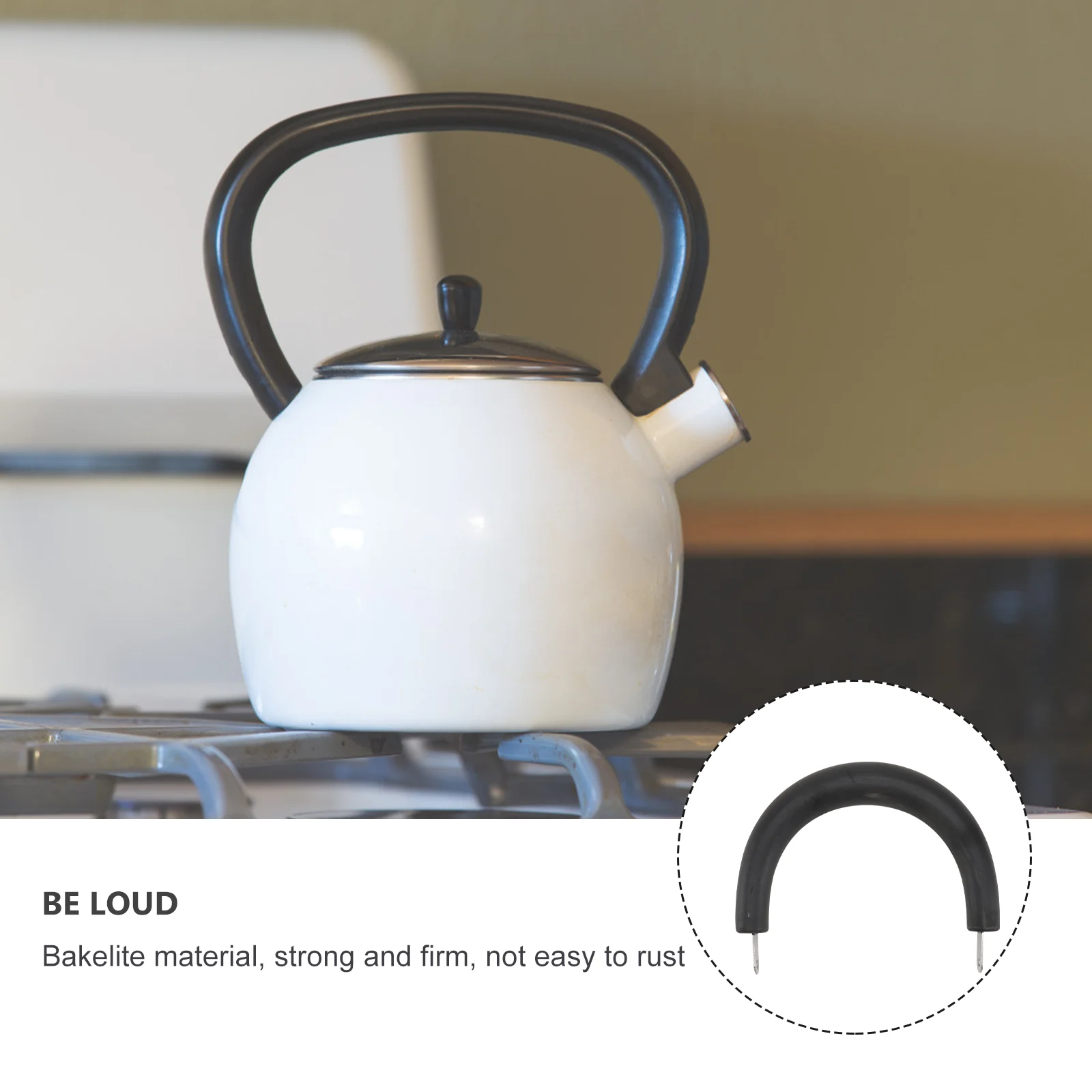 

3 Pcs Kettle Knob Material Black Stainless Steel Easy Installation Universal Kitchen Accessory Plastic Creative H