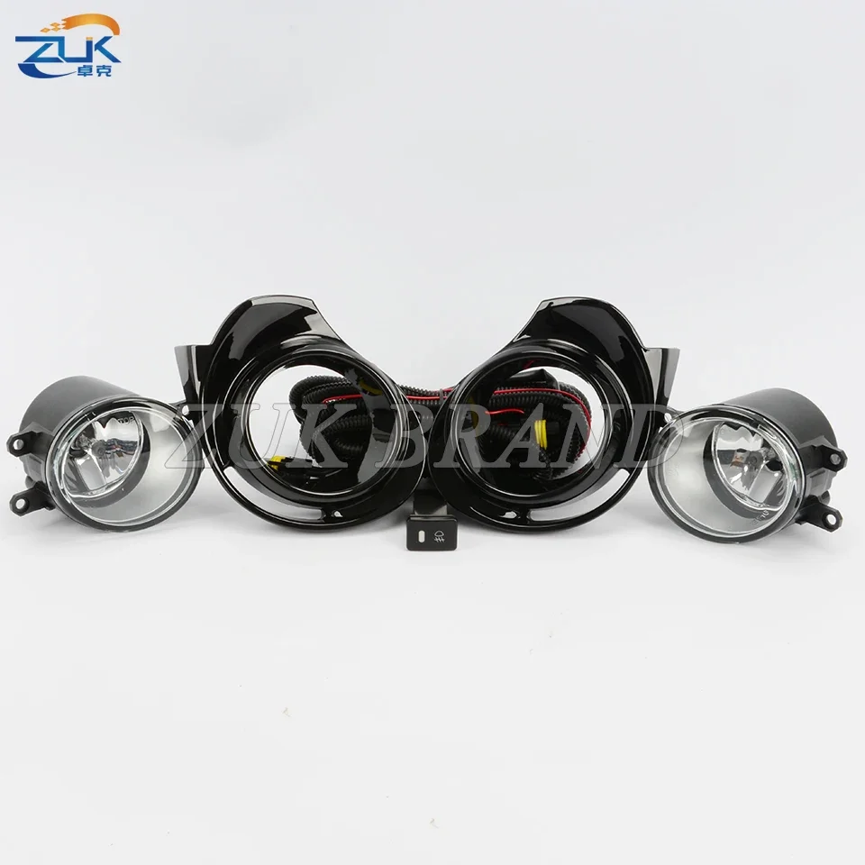 ZUK Front Fog Light Anti-Fog Reflector Lamp Set Foglight Kit For TOYOTA PRIUS C AQUA 2015 2016 2017 With Cable Switch Bulbs